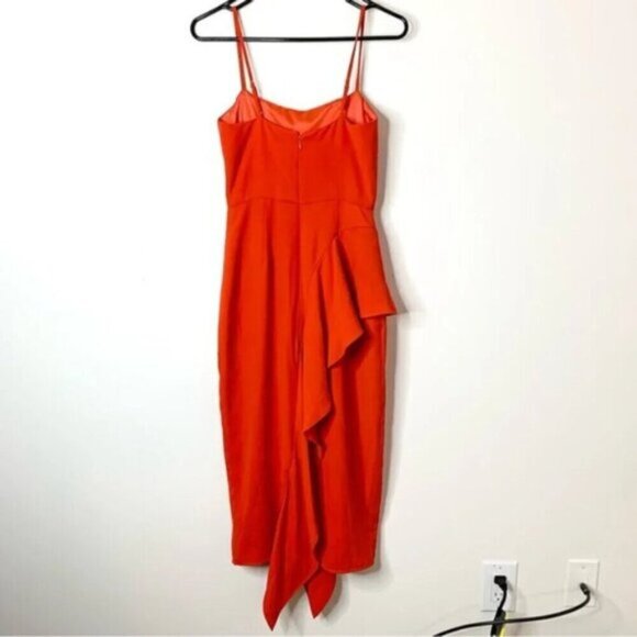 Revolve Lovers & Friends Cleo Midi Dress Bright Red Tiered Ruffles Size XS - Picture 13 of 14
